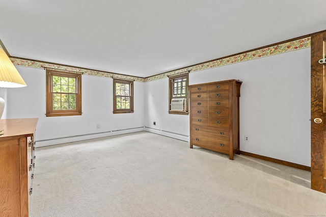 8 Michael Rd, Simsbury, CT 06070 - carpeted empty room featuring baseboards, cooling unit, and a baseboard radiator