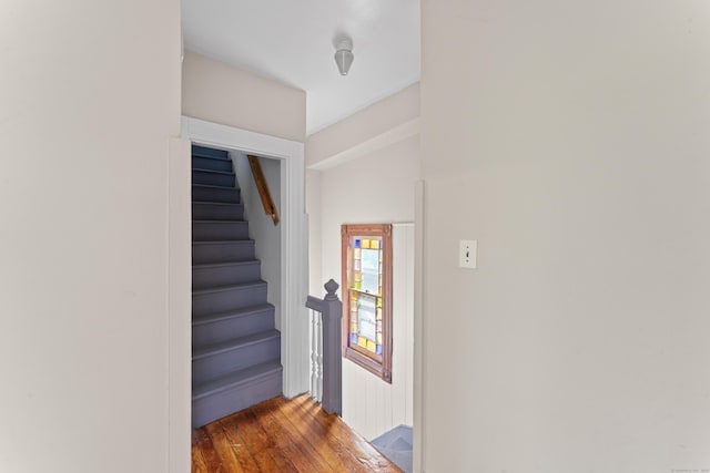 38 Ford St, New Haven, CT 06511 - stairs featuring wood-type flooring