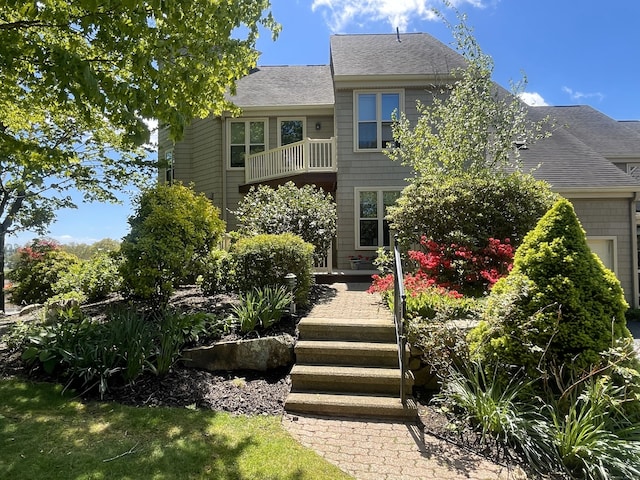 58 Quarry Dock Rd Unit 58, Branford, CT 06405 - view of front of house with a balcony and a shingled roof