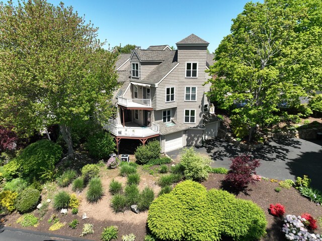 58 Quarry Dock Rd Unit 58, Branford, CT 06405 - back of house featuring a balcony, an attached garage, and a shingled roof