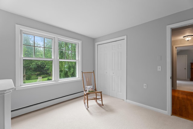 57 Elm Ridge Rd, Stonington, CT 06379 - unfurnished room featuring a baseboard heating unit and carpet