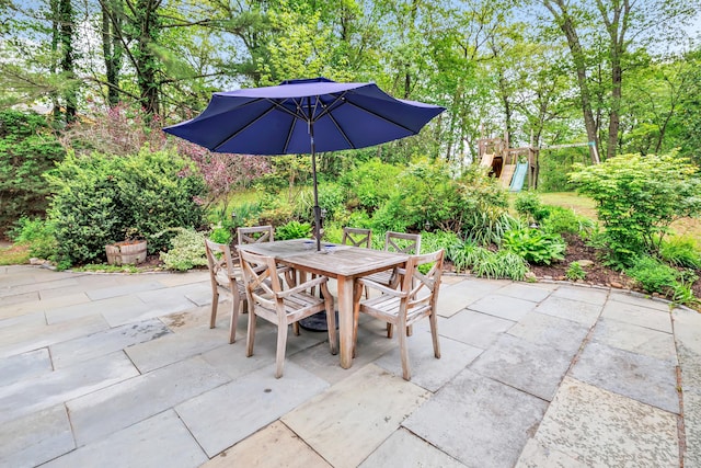 73 Golden Hill St, Trumbull, CT 06611 - view of patio / terrace with outdoor dining area and a playground