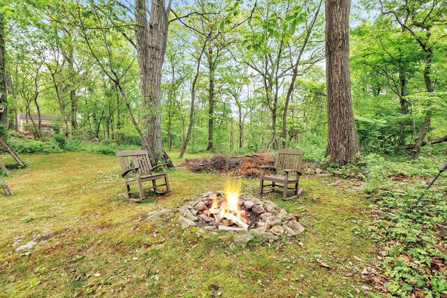73 Golden Hill St, Trumbull, CT 06611 - view of yard with an outdoor fire pit