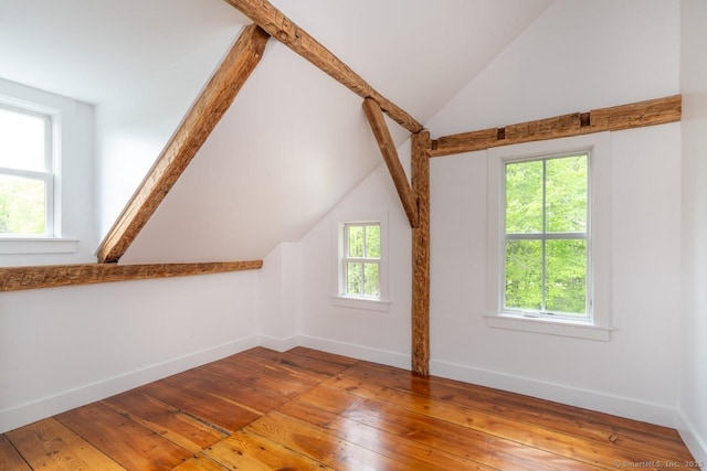 99 Sharon Mountain Rd, Sharon, CT 06069 - bonus room featuring vaulted ceiling, hardwood / wood-style floors, and baseboards