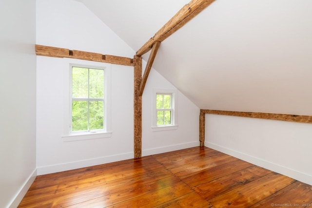 99 Sharon Mountain Rd, Sharon, CT 06069 - bonus room with lofted ceiling, hardwood / wood-style floors, and baseboards