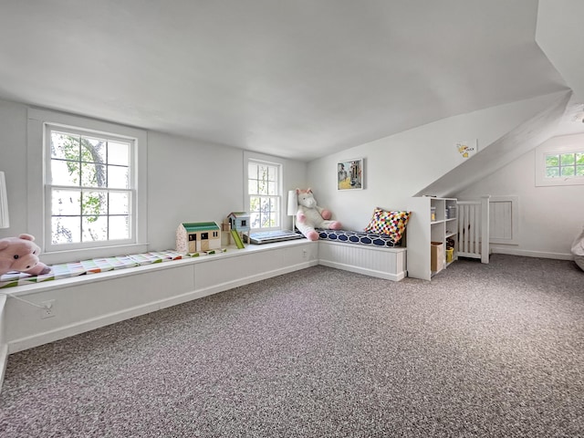 114 Ruscoe Rd, Wilton, CT 06897 - carpeted bedroom with baseboards and vaulted ceiling