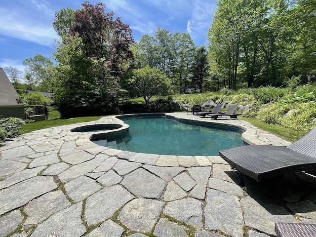 114 Ruscoe Rd, Wilton, CT 06897 - view of pool with a patio area and a pool with connected hot tub