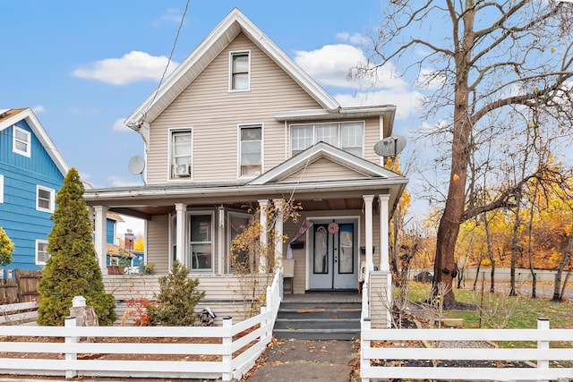 56 Gem Ave, Bridgeport, CT 06606 - view of front of home featuring covered porch and a fenced front yard