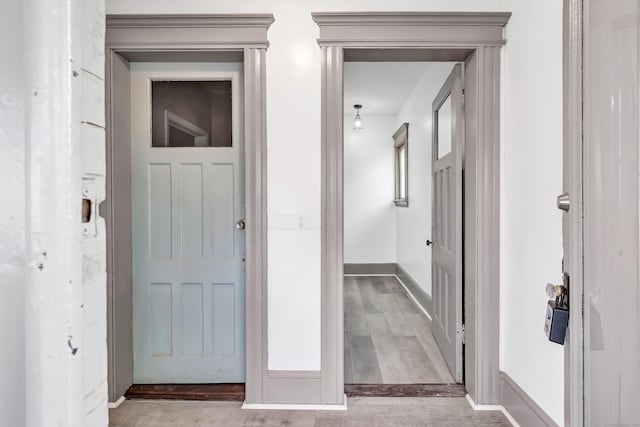 56 Gem Ave, Bridgeport, CT 06606 - hallway featuring wood finished floors and baseboards