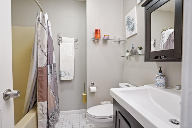 273 Derby Ave Unit 804, Derby, CT 06418 - full bathroom featuring toilet, baseboards, tile patterned flooring, vanity, and shower / bath combo