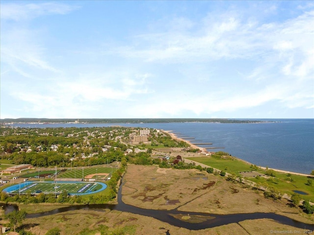 drone / aerial view of a nearby body of water
