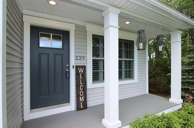 229 Long Hill Cross Rd, Shelton, CT 06484 - view of exterior entry featuring a porch