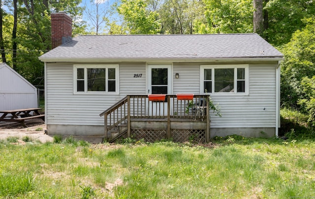 2517 Main St, Coventry, CT 06238 - view of front of house with a chimney and roof with shingles