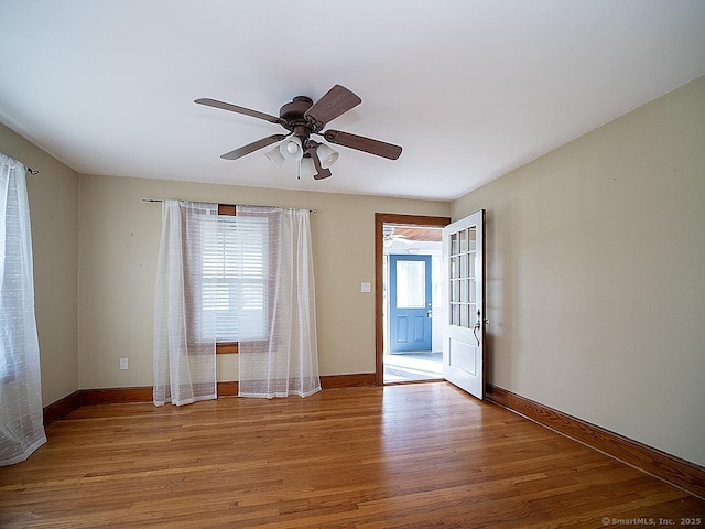 283 Quinnipiac Ave, North Haven, CT 06473 - empty room with wood finished floors, baseboards, and ceiling fan