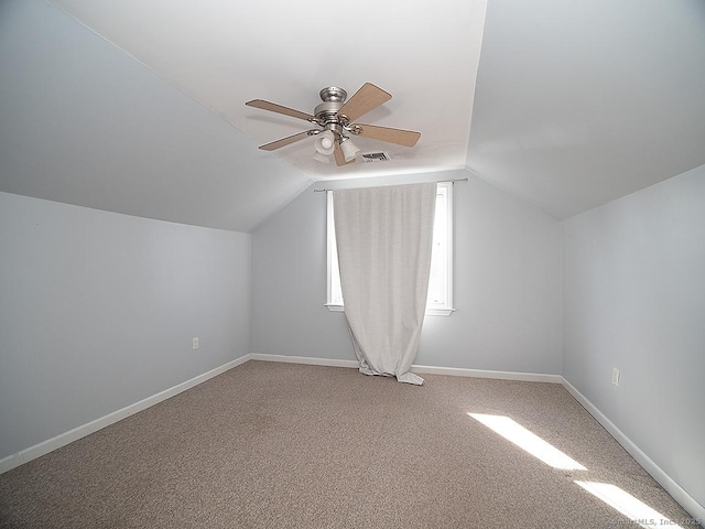 283 Quinnipiac Ave, North Haven, CT 06473 - additional living space featuring lofted ceiling, carpet, a ceiling fan, and baseboards