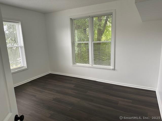 36 Bellevue Ave, Bristol, CT 06010 - unfurnished room featuring plenty of natural light, dark wood-style floors, and baseboards