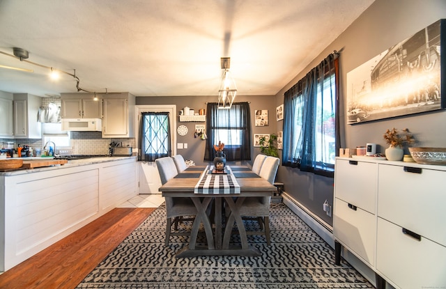51 Palmetto Trl, East Haven, CT 06512 - dining room with healthy amount of natural light, dark wood-style flooring, and a baseboard radiator
