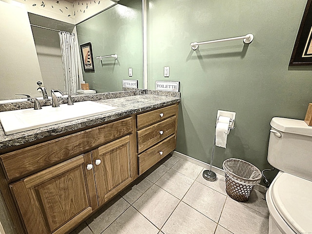 470 Heritage Vlg Unit A, Southbury, CT 06488 - full bathroom with toilet, tile patterned floors, vanity, and baseboards