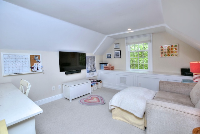127 College Park Dr, Fairfield, CT 06824 - carpeted living area with vaulted ceiling and baseboards