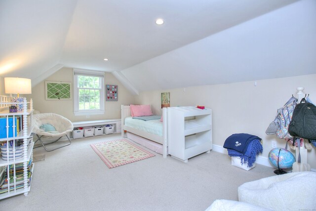 127 College Park Dr, Fairfield, CT 06824 - bedroom with carpet and lofted ceiling