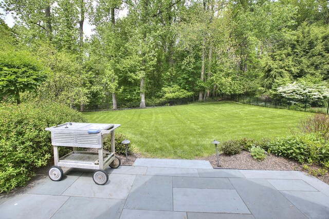 127 College Park Dr, Fairfield, CT 06824 - view of yard featuring a patio area and a forest view