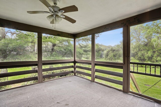 36 Overlook Dr Unit 36, Monroe, CT 06468 - unfurnished sunroom with a ceiling fan