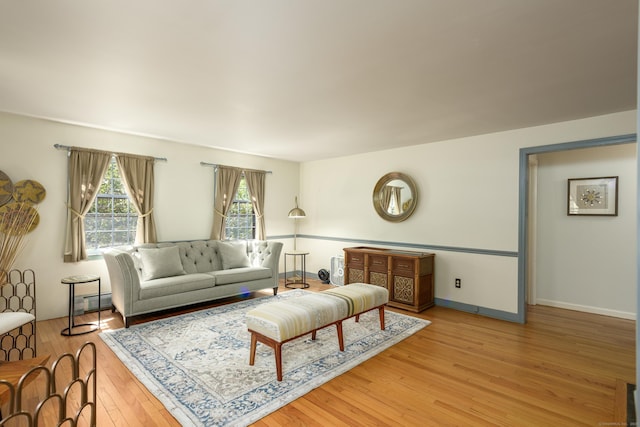 15 Haywardville Rd, East Haddam, CT 06423 - living room featuring light wood finished floors, a baseboard heating unit, and baseboards