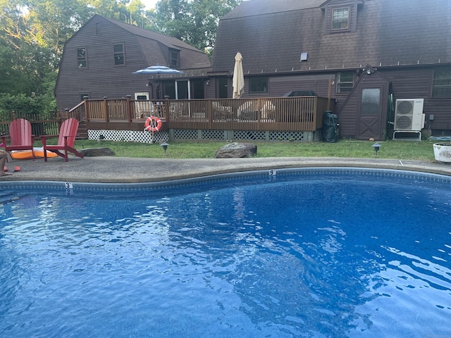 15 Haywardville Rd, East Haddam, CT 06423 - swimming pool featuring a wooden deck and ac unit