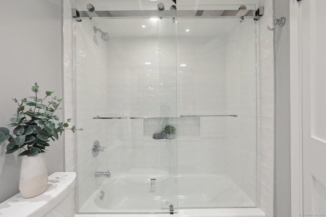 787 Heritage Vlg Unit A, Southbury, CT 06488 - full bath featuring toilet and combined bath / shower with glass door