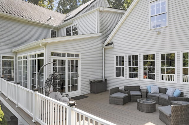 122 Mirey Dam Rd, Middlebury, CT 06762 - wooden terrace featuring an outdoor hangout area