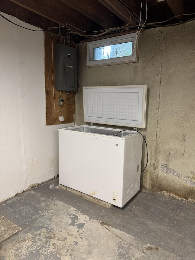 below grade area featuring electric panel