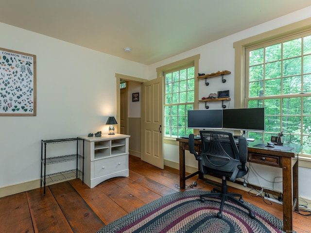 332 Good Hill Rd, Woodbury, CT 06798 - office area with wood-type flooring and baseboards
