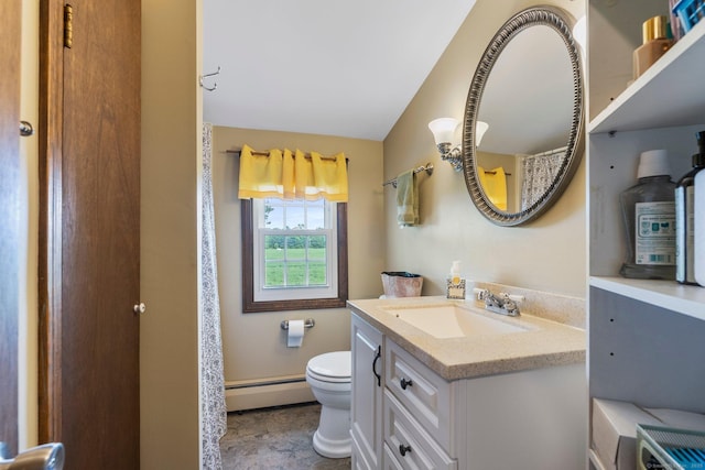 19 Edgewood St, Cromwell, CT 06416 - bathroom with a baseboard heating unit, vanity, and toilet