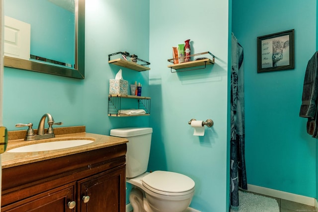 40 Woodland Ave, North Haven, CT 06473 - bathroom with vanity, tile patterned flooring, and a shower with curtain