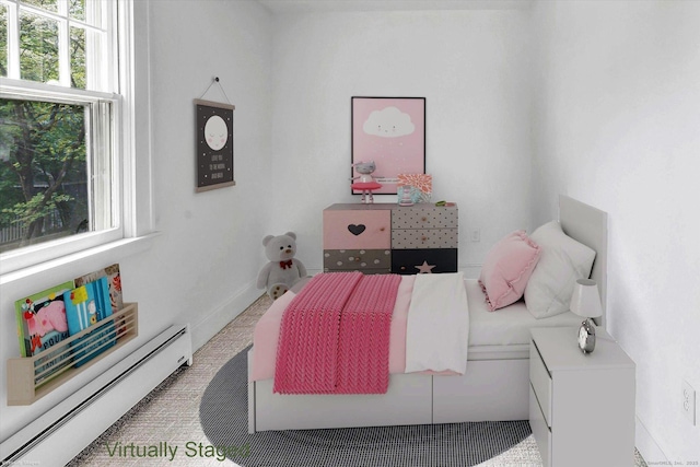 61 Reed St, Stratford, CT 06614 - bedroom with baseboard heating and carpet