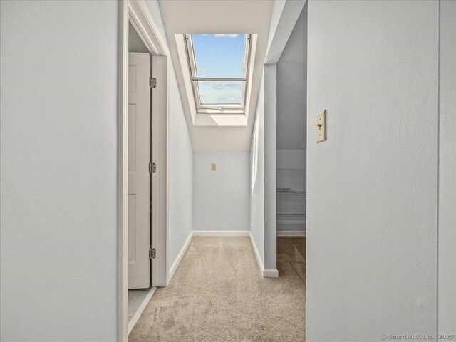 158 Paddock Ave Apt 2001, Meriden, CT 06450 - corridor featuring carpet flooring, a skylight, and baseboards