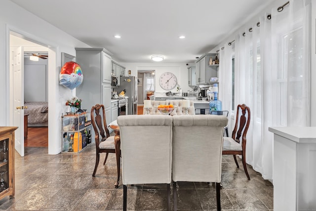 26 Longfellow Ave, Fairfield, CT 06825 - dining room with ceiling fan and recessed lighting
