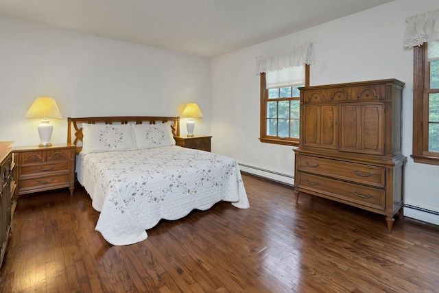 130 Haviland Rd, Ridgefield, CT 06877 - bedroom with baseboard heating and dark wood-style floors