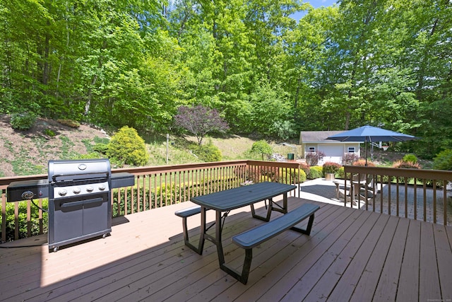 12 Everwood Dr, New Milford, CT 06776 - wooden terrace with outdoor dining space and a grill