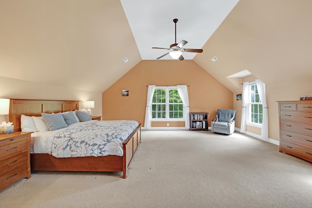 12 Everwood Dr, New Milford, CT 06776 - bedroom with light carpet, lofted ceiling, and a ceiling fan