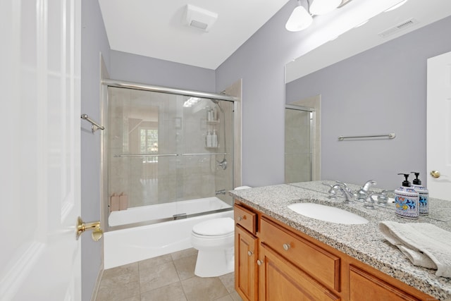12 Everwood Dr, New Milford, CT 06776 - full bath with vanity, toilet, enclosed tub / shower combo, and tile patterned floors