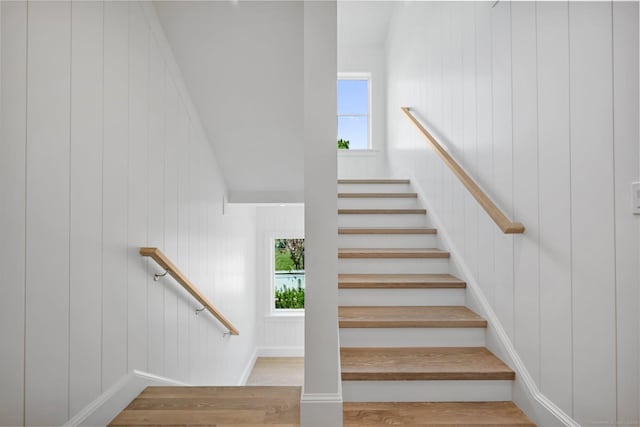 171 Compo Rd S, Westport, CT 06880 - stairs with plenty of natural light and wood finished floors