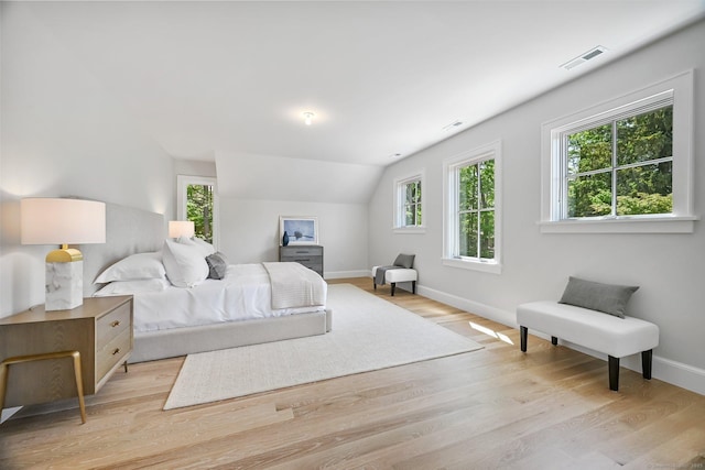 171 Compo Rd S, Westport, CT 06880 - bedroom with baseboards, light wood-style flooring, and lofted ceiling