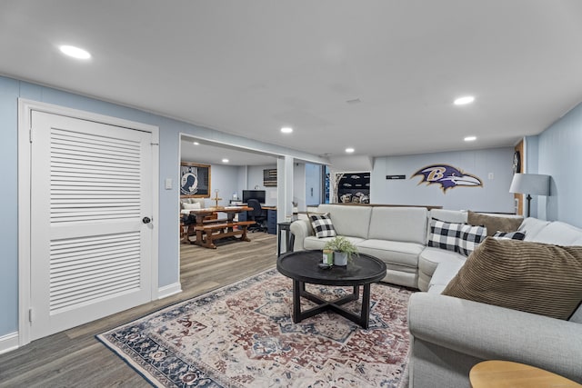 124 Killian Ave, Trumbull, CT 06611 - living room with wood finished floors and recessed lighting