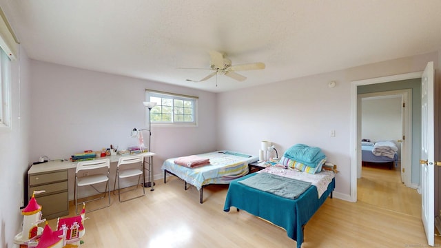 500 Prospect St Apt 4B, New Haven, CT 06511 - bedroom featuring light wood-style floors, ceiling fan, and baseboards
