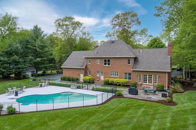 188 Bartlett Dr, Madison, CT 06443 - view of swimming pool with a patio, french doors, and entry steps