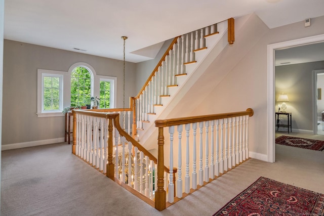 188 Bartlett Dr, Madison, CT 06443 - stairs featuring carpet flooring and baseboards