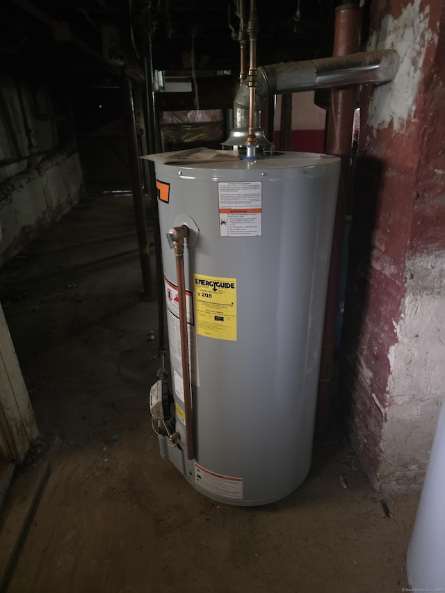 42 Spring St, New London, CT 06320 - utility room featuring gas water heater