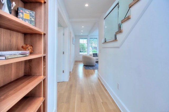 22 Apple Tree Trl, Westport, CT 06880 - hallway with light wood finished floors and recessed lighting