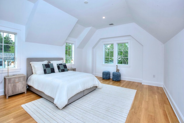 22 Apple Tree Trl, Westport, CT 06880 - bedroom featuring light wood-type flooring and vaulted ceiling